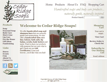 Tablet Screenshot of cedarridgesoaps.com